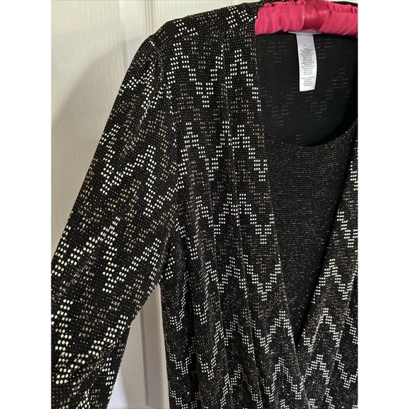 Alfred Dunner Women Black Layered Top Size L - Picture 2 of 10